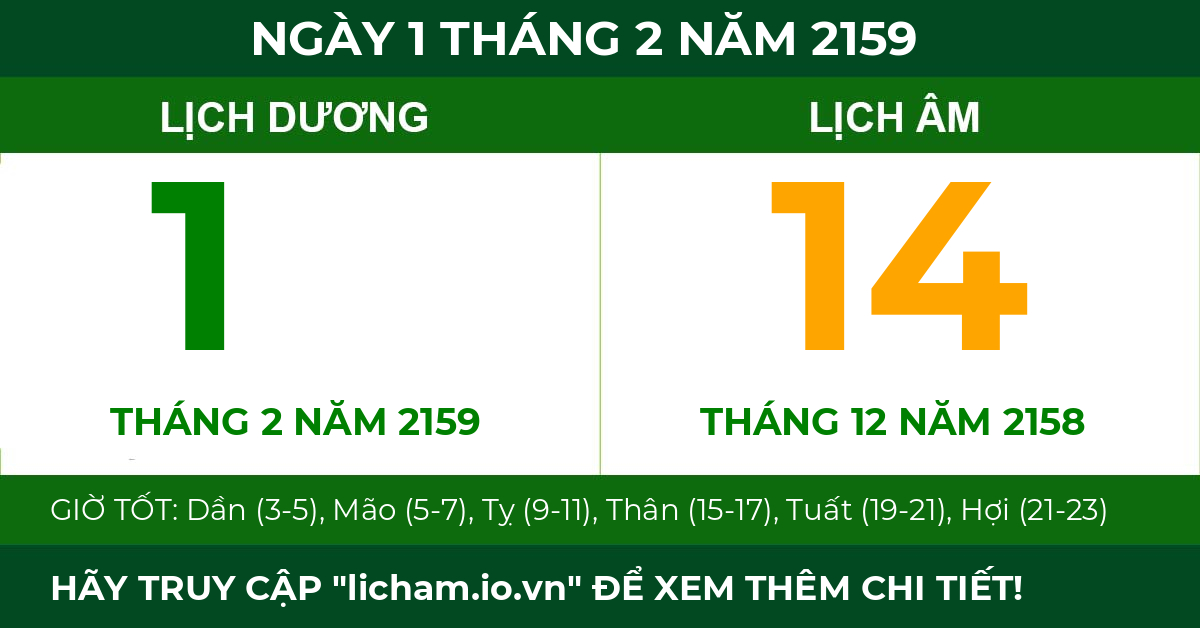 lịch âm ngày 1 tháng 2 năm 2159