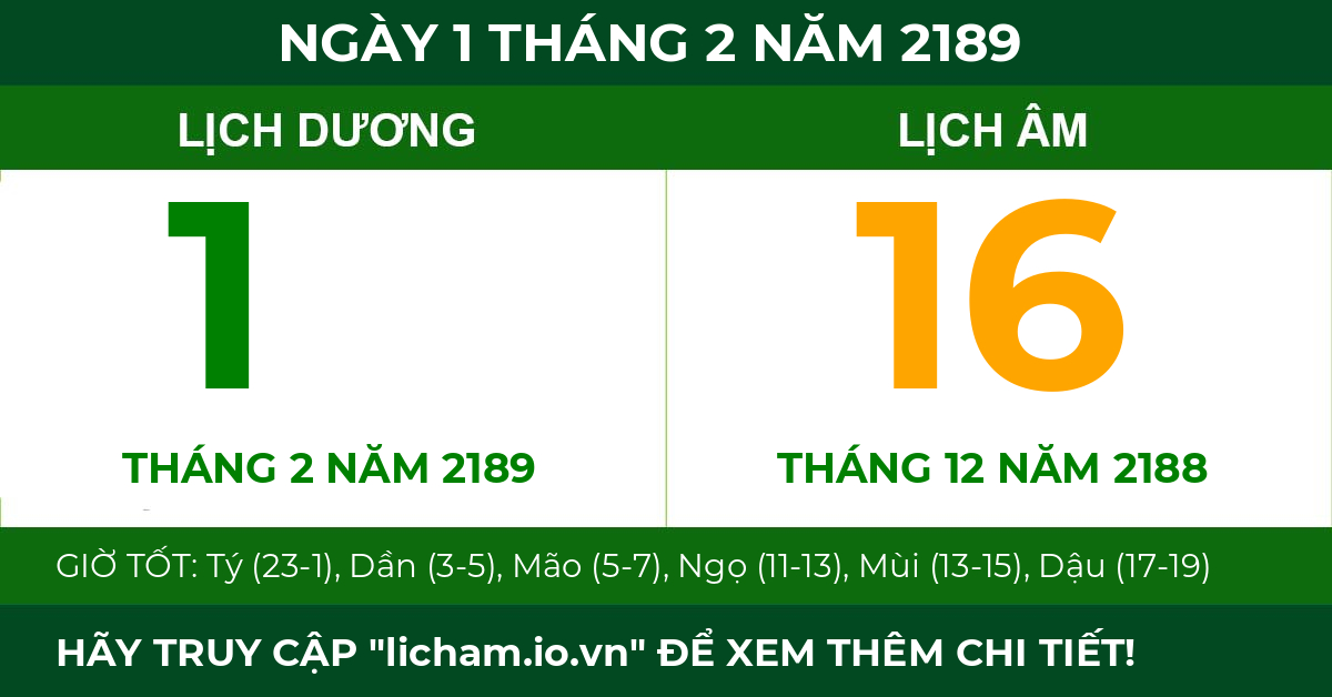 lịch âm ngày 1 tháng 2 năm 2189