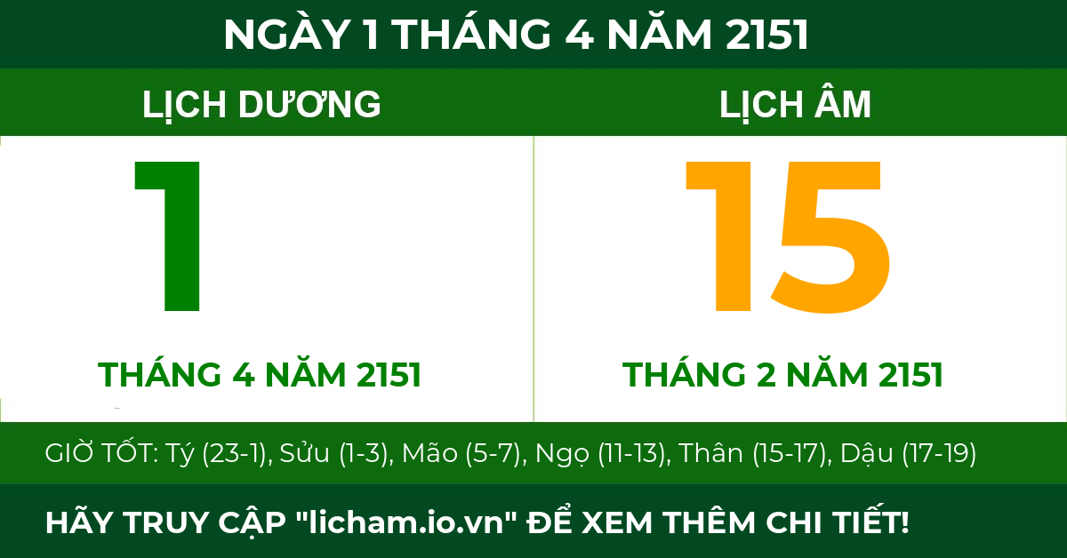 lịch âm ngày 1 tháng 4 năm 2151