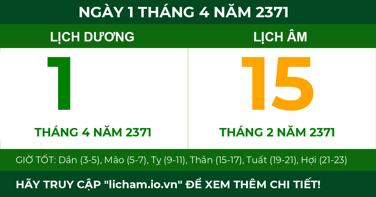 lịch âm ngày 1 tháng 4 năm 2371