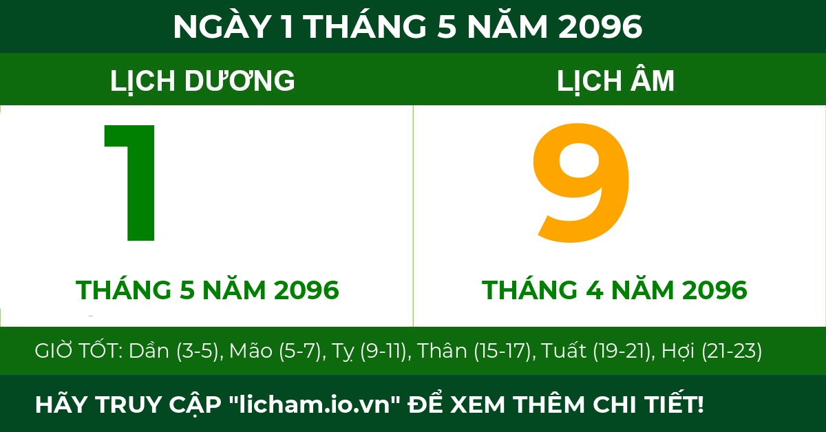 lịch âm ngày 1 tháng 5 năm 2096