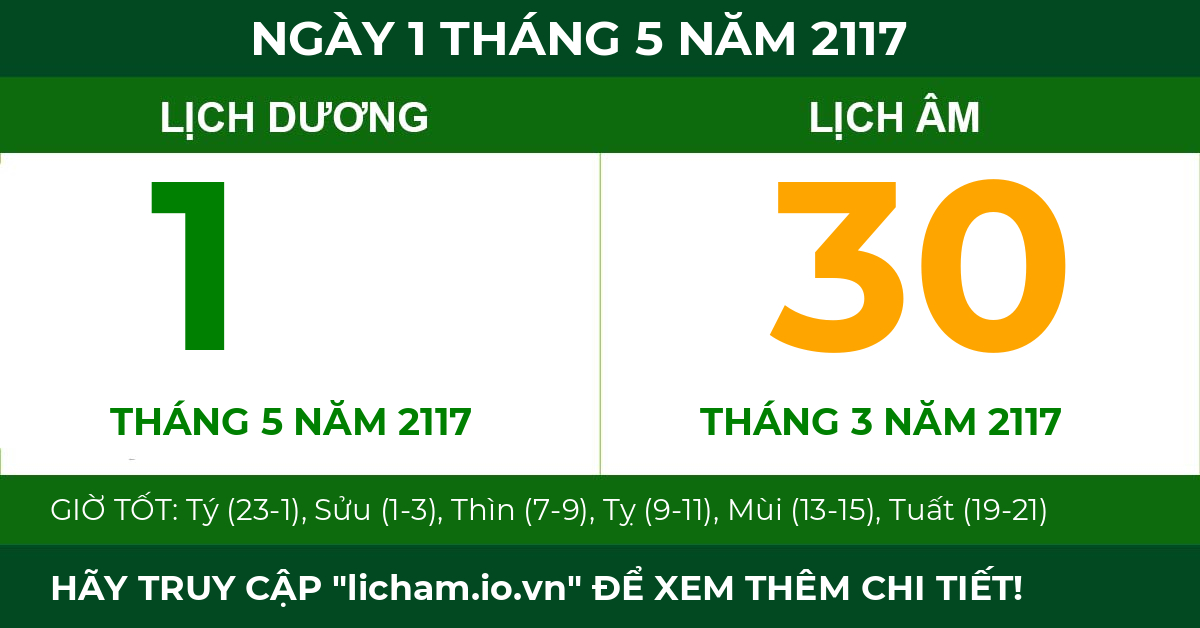 lịch âm ngày 1 tháng 5 năm 2117