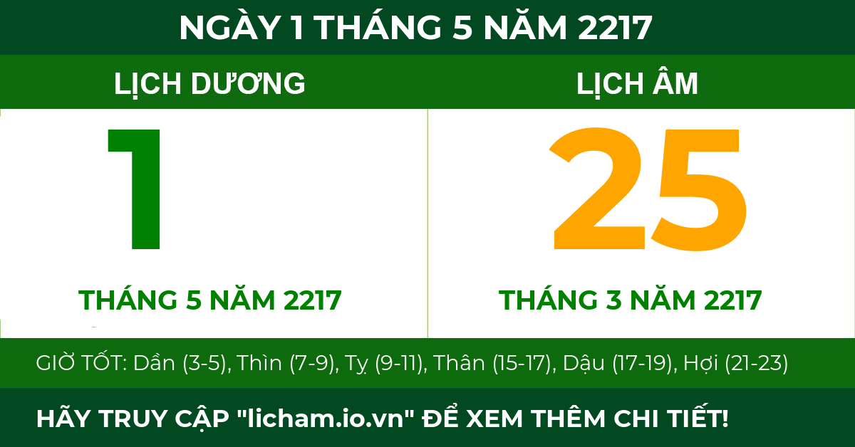 lịch âm ngày 1 tháng 5 năm 2217