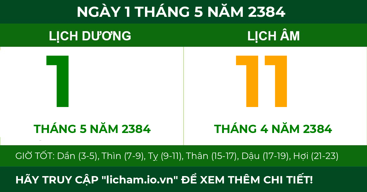 lịch âm ngày 1 tháng 5 năm 2384