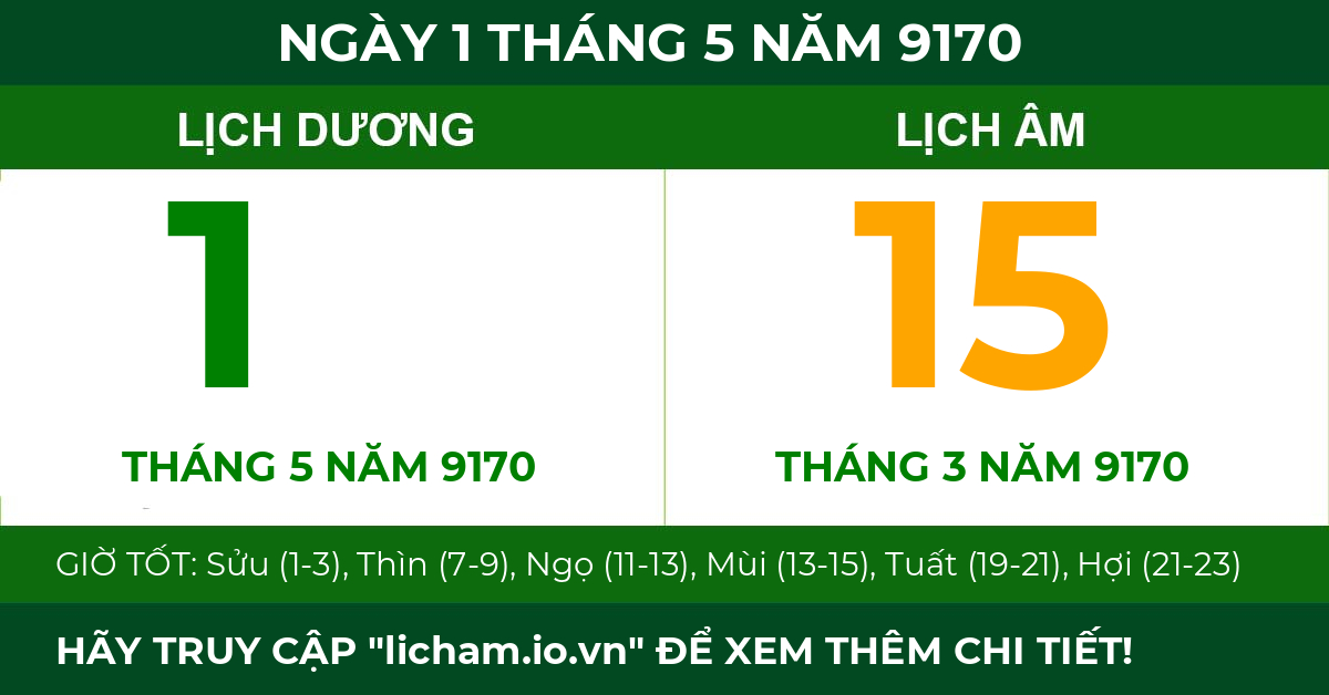 lịch âm ngày 1 tháng 5 năm 9170