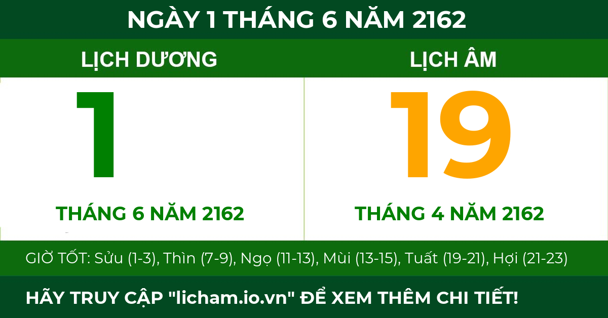 lịch âm ngày 1 tháng 6 năm 2162