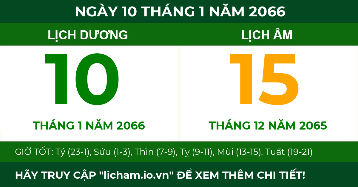 lịch âm ngày 10 tháng 1 năm 2066