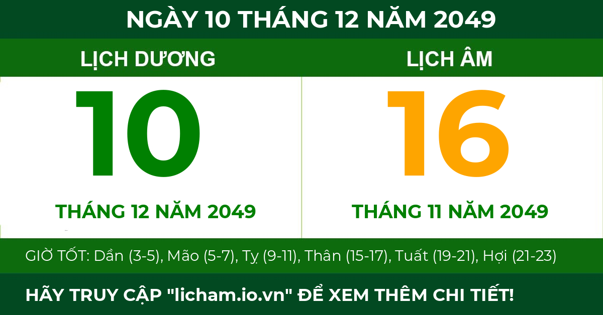 lịch âm ngày 10 tháng 12 năm 2049
