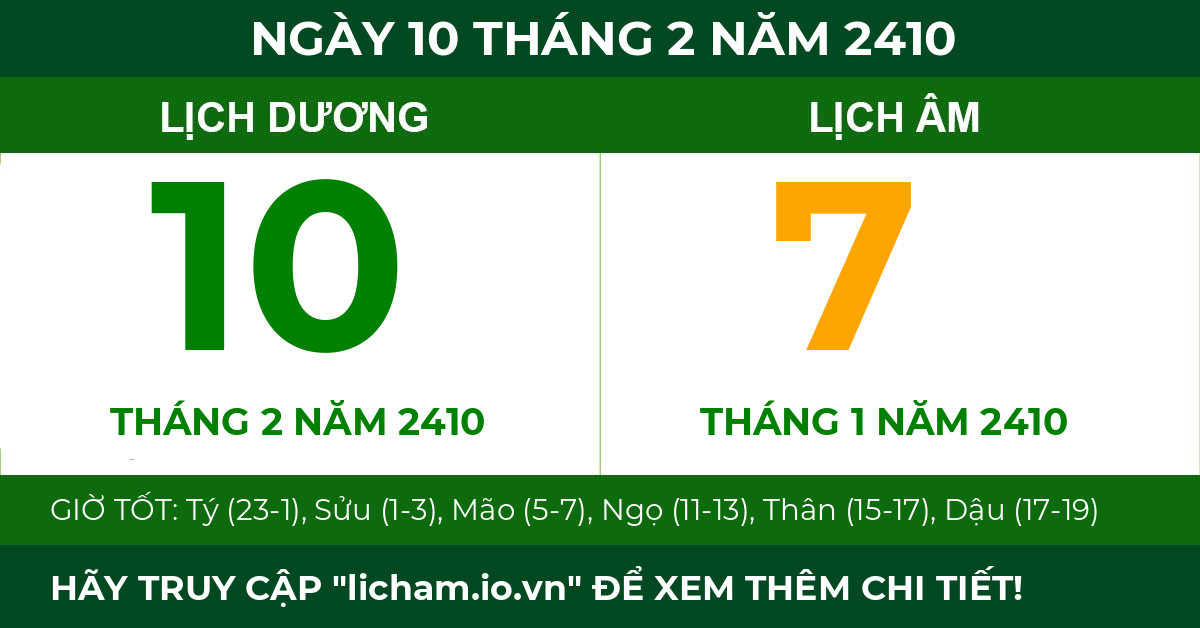 lịch âm ngày 10 tháng 2 năm 2410