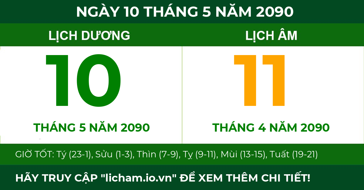 lịch âm ngày 10 tháng 5 năm 2090