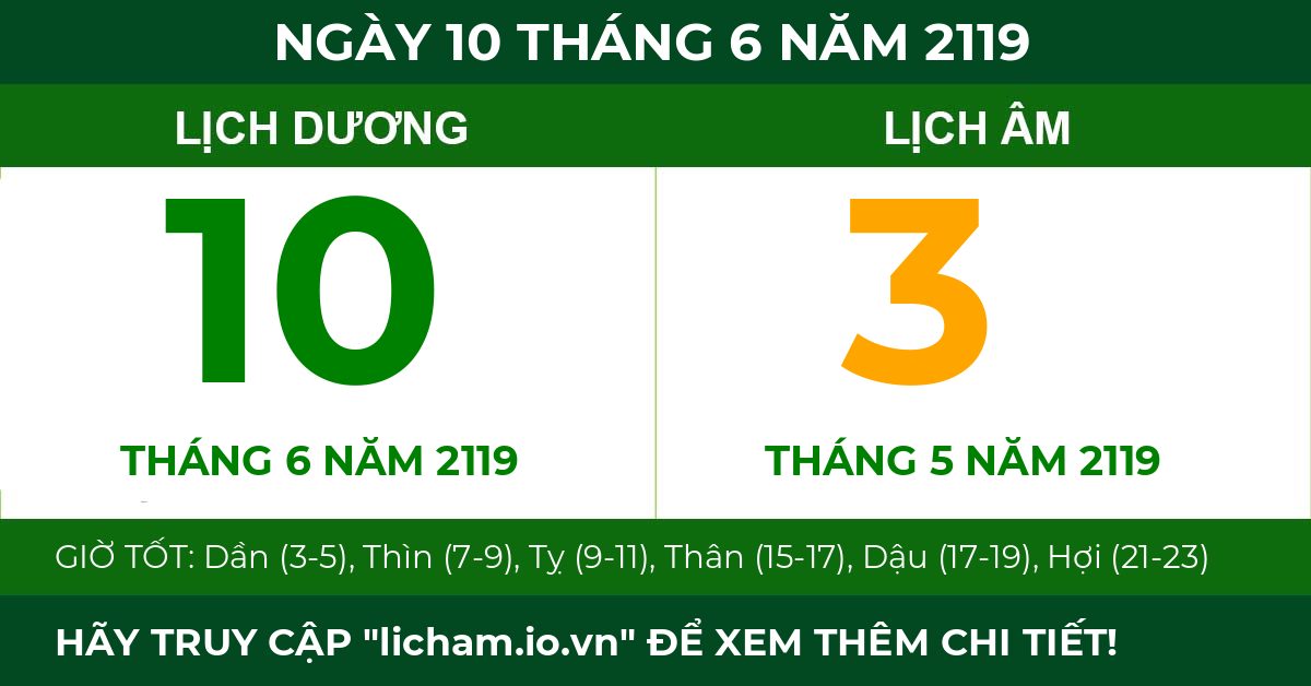lịch âm ngày 10 tháng 6 năm 2119