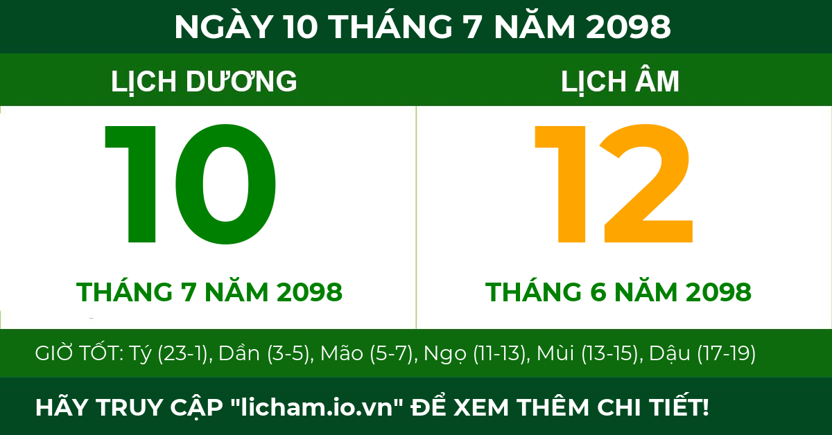 lịch âm ngày 10 tháng 7 năm 2098