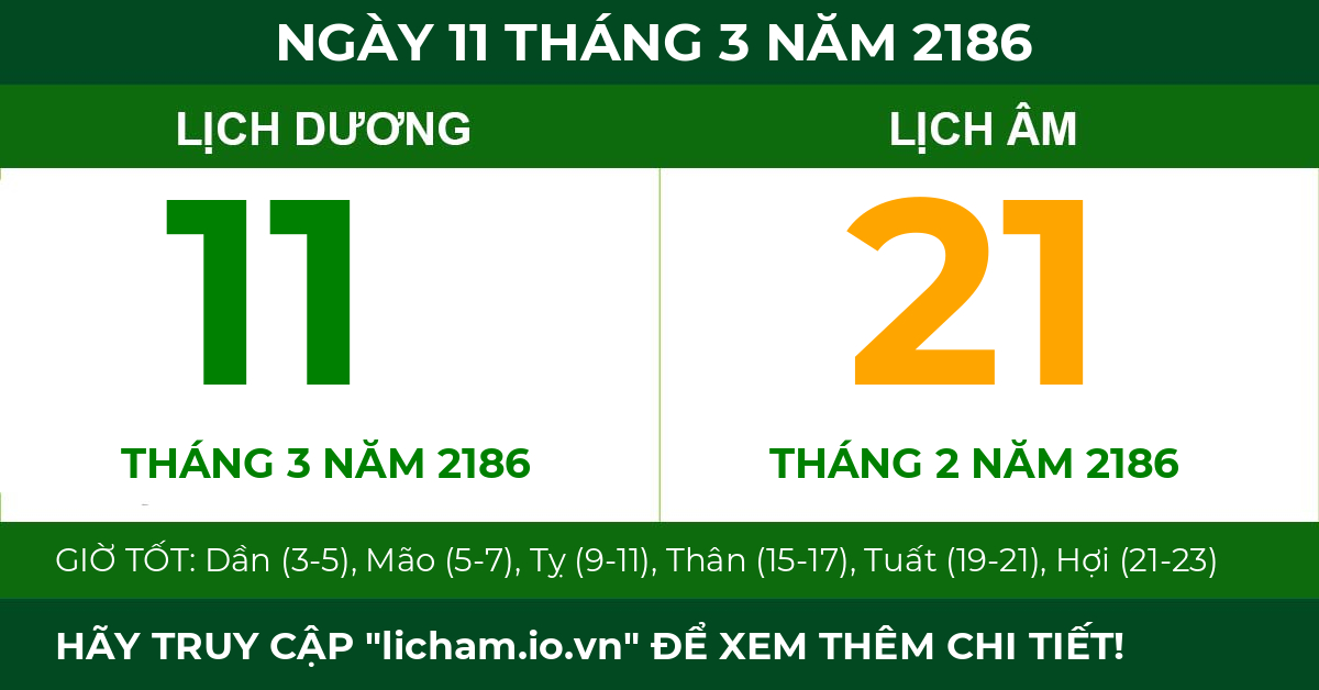 lịch âm ngày 11 tháng 3 năm 2186