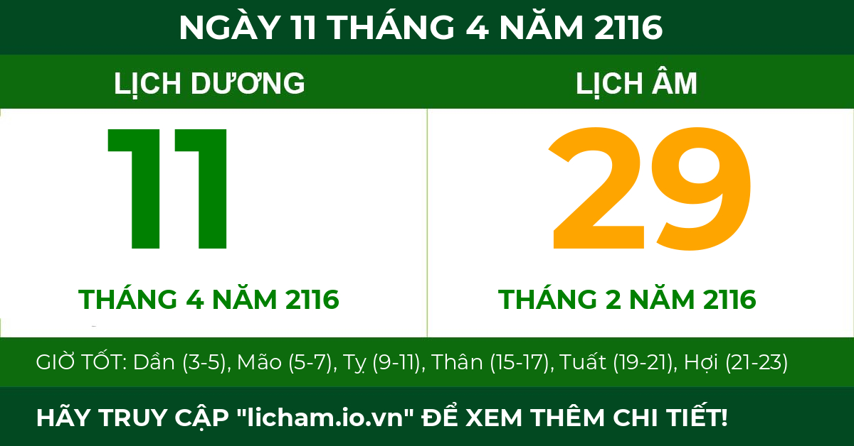 lịch âm ngày 11 tháng 4 năm 2116