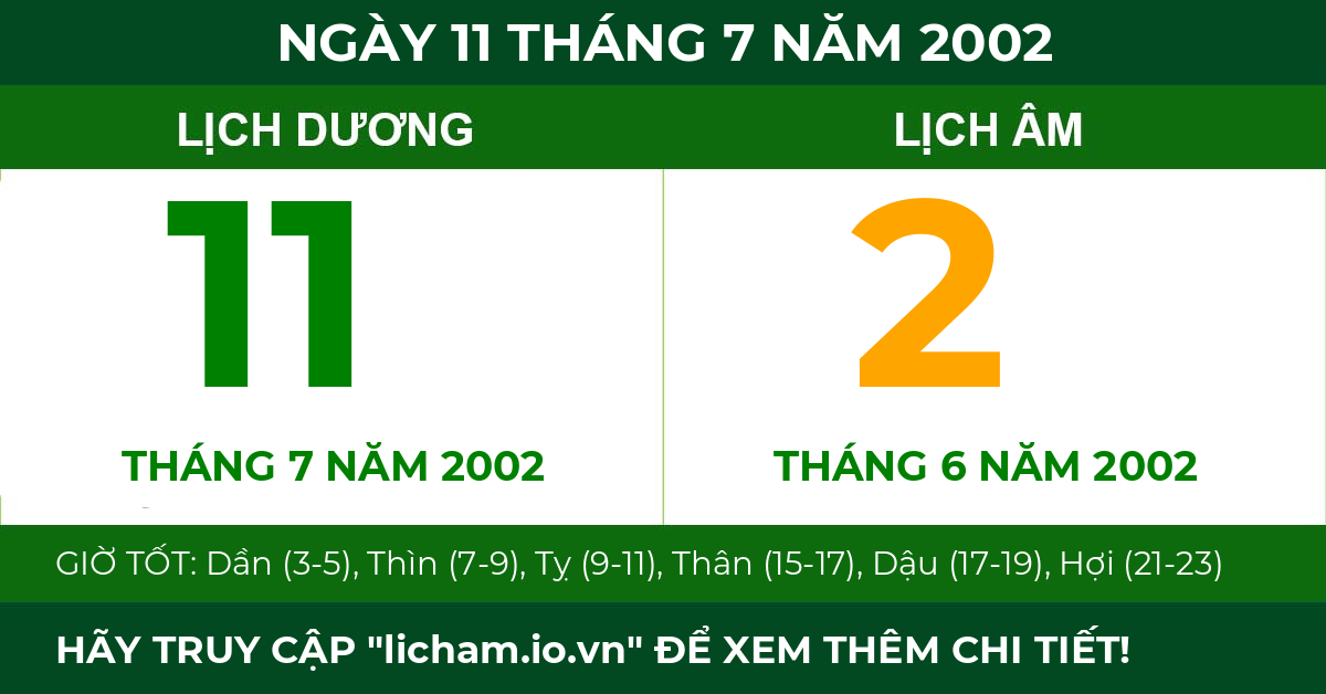 lịch âm ngày 11 tháng 7 năm 2002