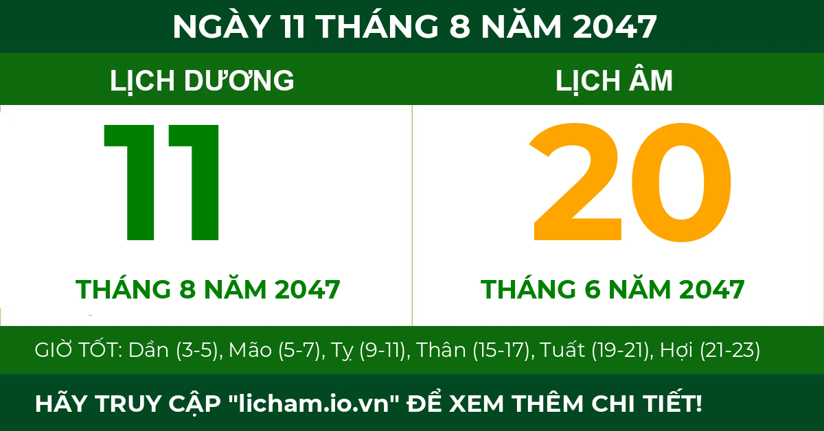 lịch âm ngày 11 tháng 8 năm 2047