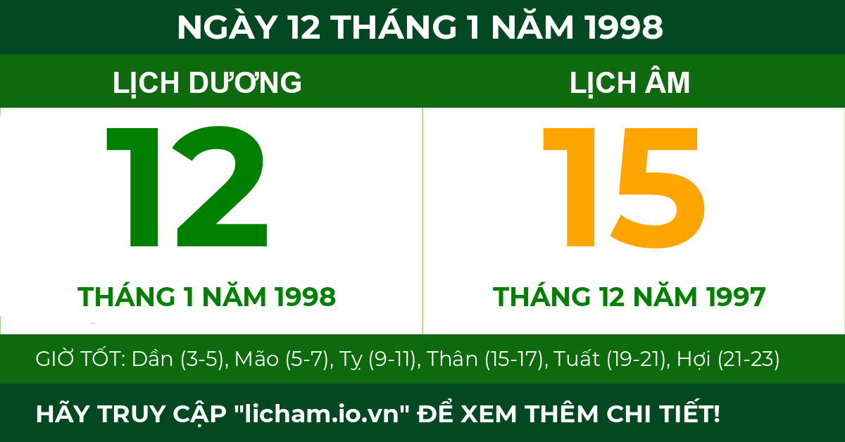 lịch âm ngày 12 tháng 1 năm 1998