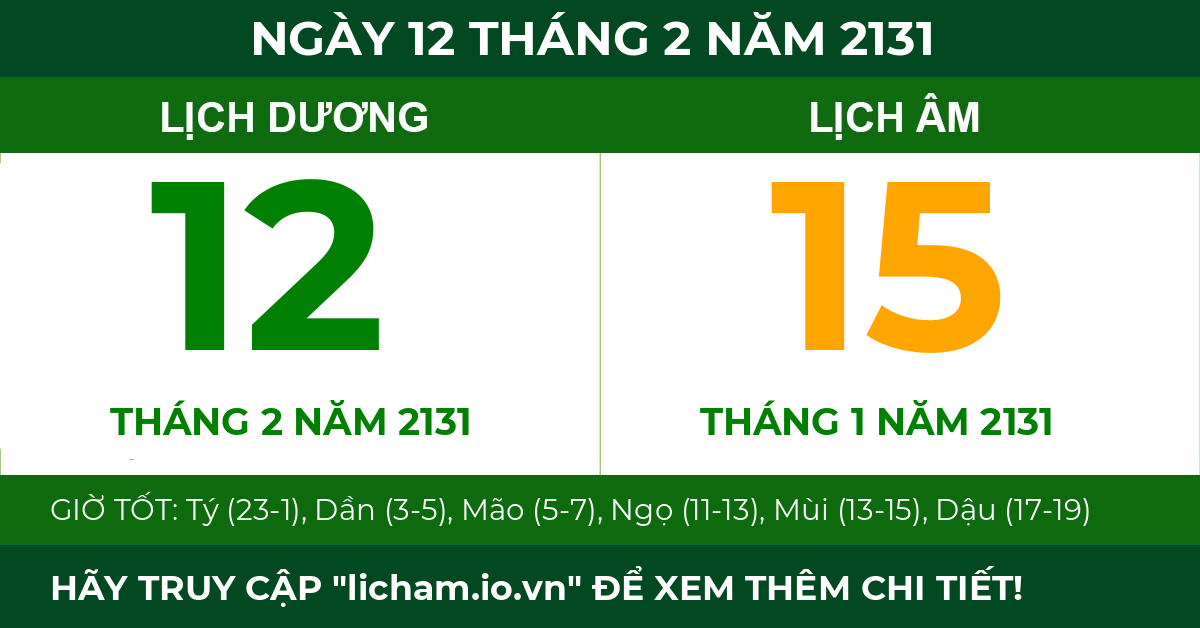 lịch âm ngày 12 tháng 2 năm 2131
