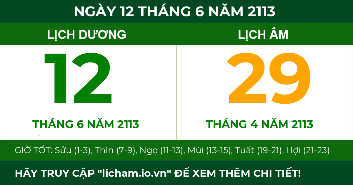lịch âm ngày 12 tháng 6 năm 2113