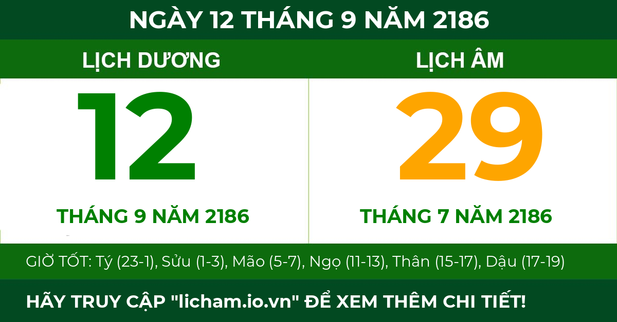 lịch âm ngày 12 tháng 9 năm 2186