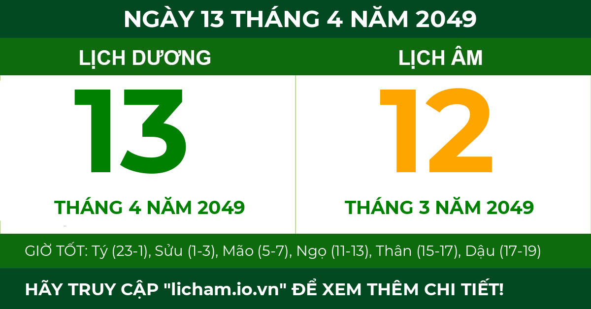 lịch âm ngày 13 tháng 4 năm 2049