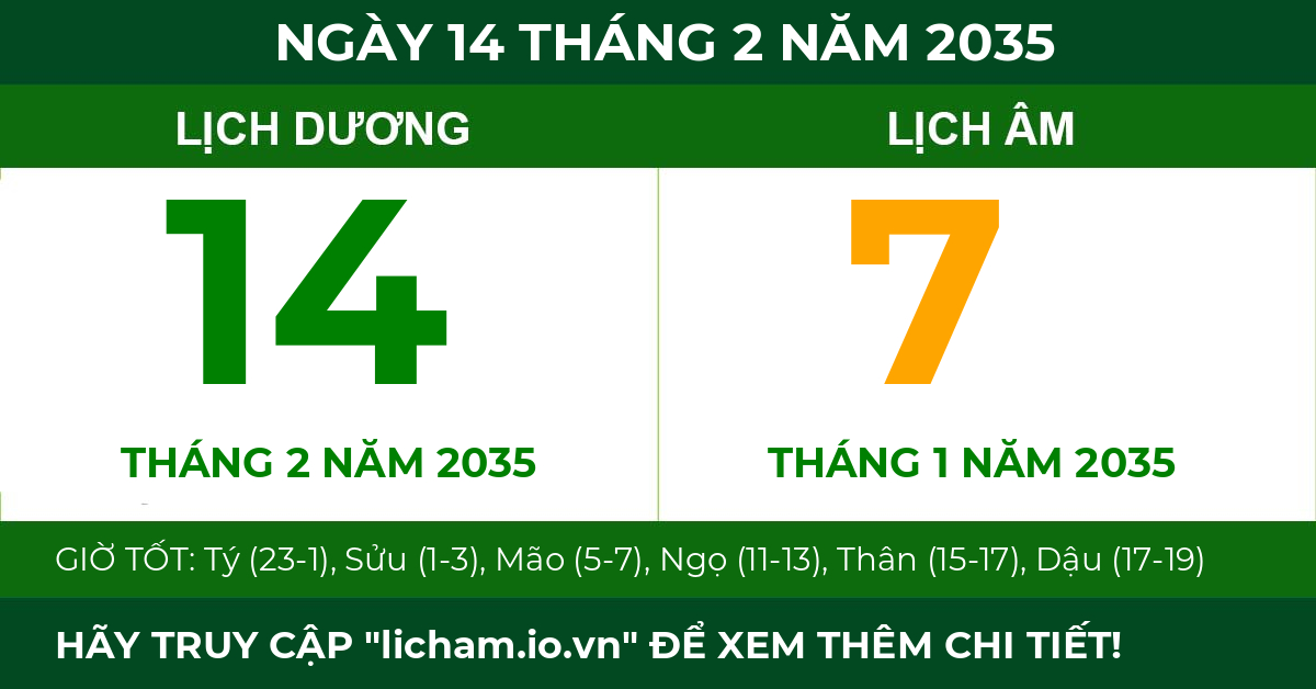 lịch âm ngày 14 tháng 2 năm 2035