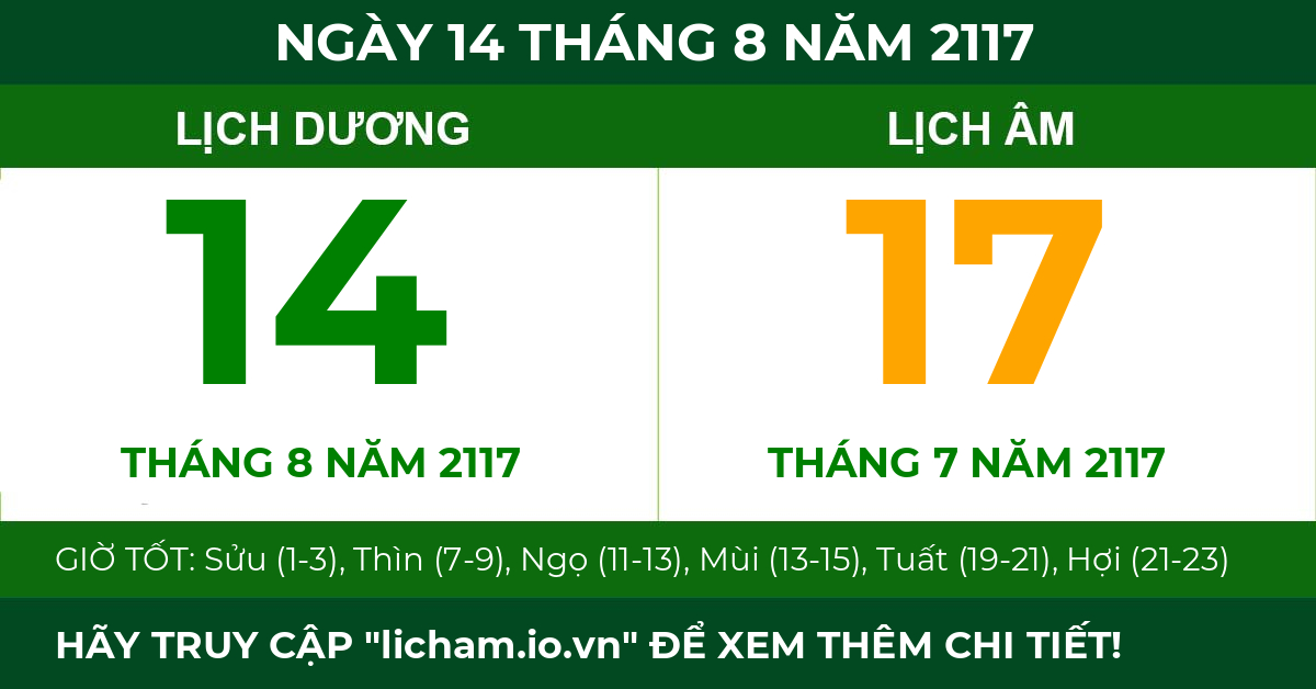 lịch âm ngày 14 tháng 8 năm 2117