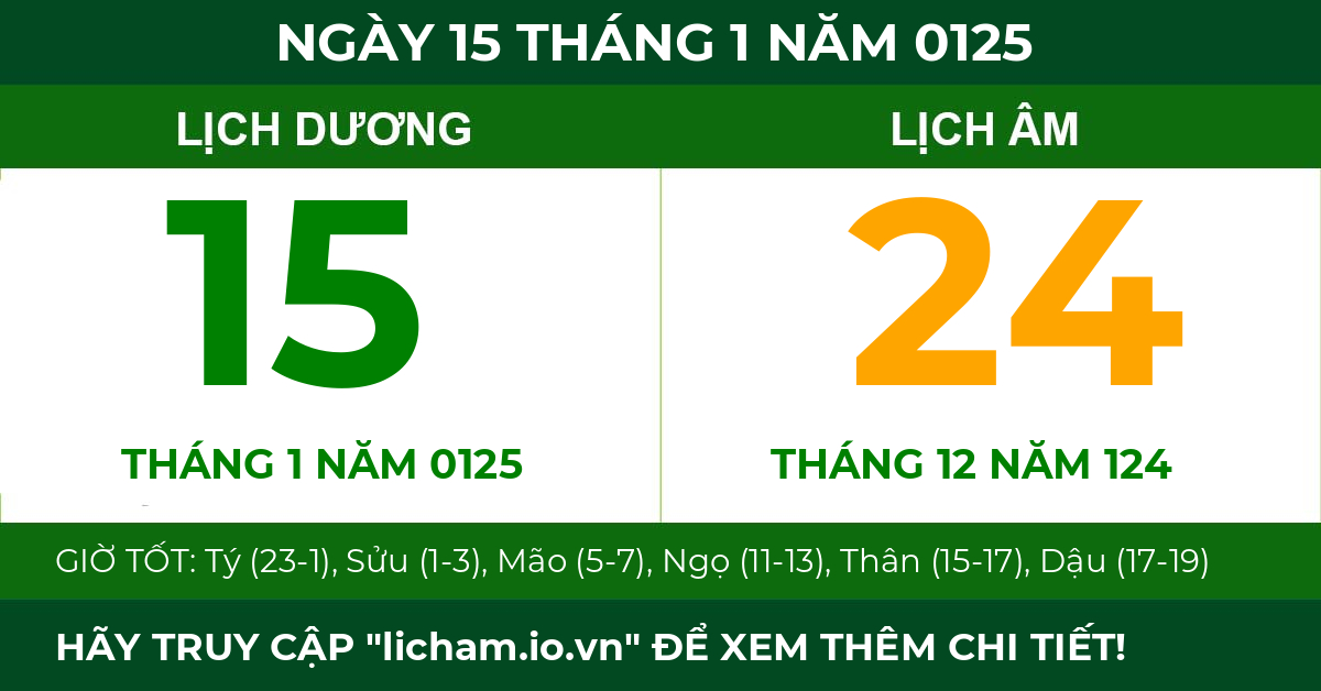 lịch âm ngày 15 tháng 1 năm 0125