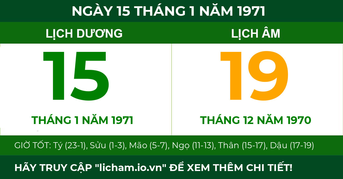 lịch âm ngày 15 tháng 1 năm 1971