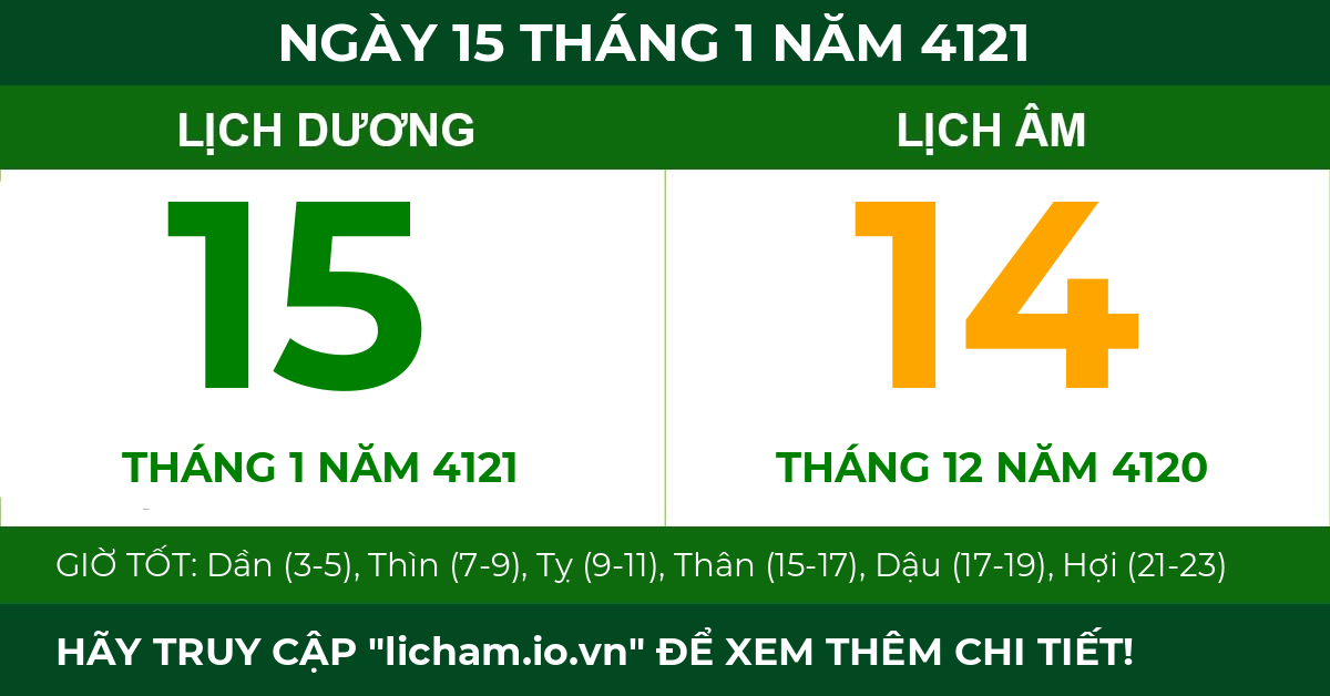 lịch âm ngày 15 tháng 1 năm 4121
