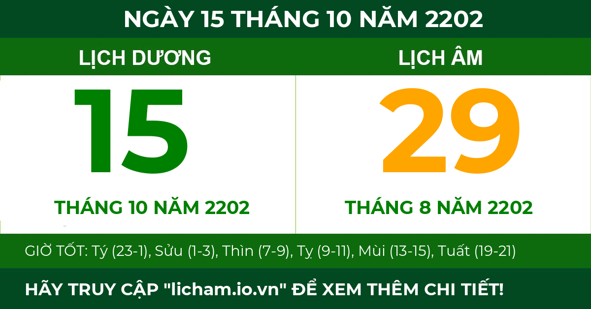 lịch âm ngày 15 tháng 10 năm 2202