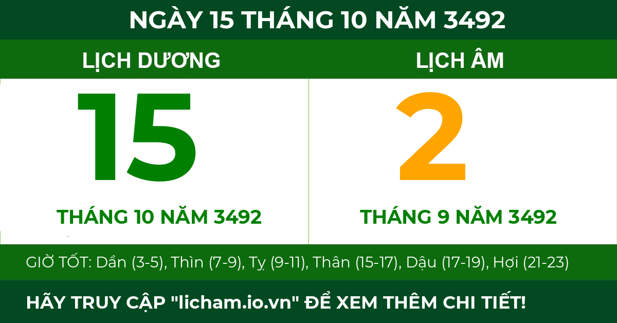 lịch âm ngày 15 tháng 10 năm 3492