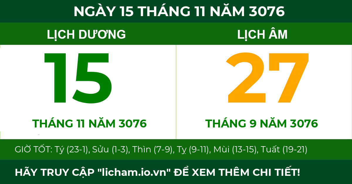 lịch âm ngày 15 tháng 11 năm 3076