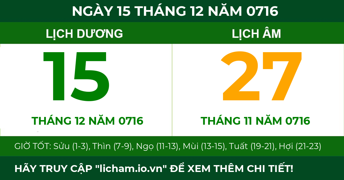 lịch âm ngày 15 tháng 12 năm 0716
