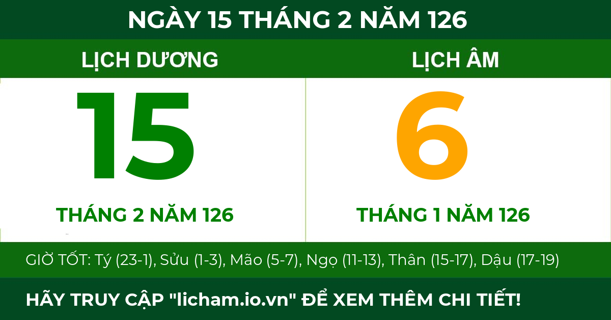 lịch âm ngày 15 tháng 2 năm 126