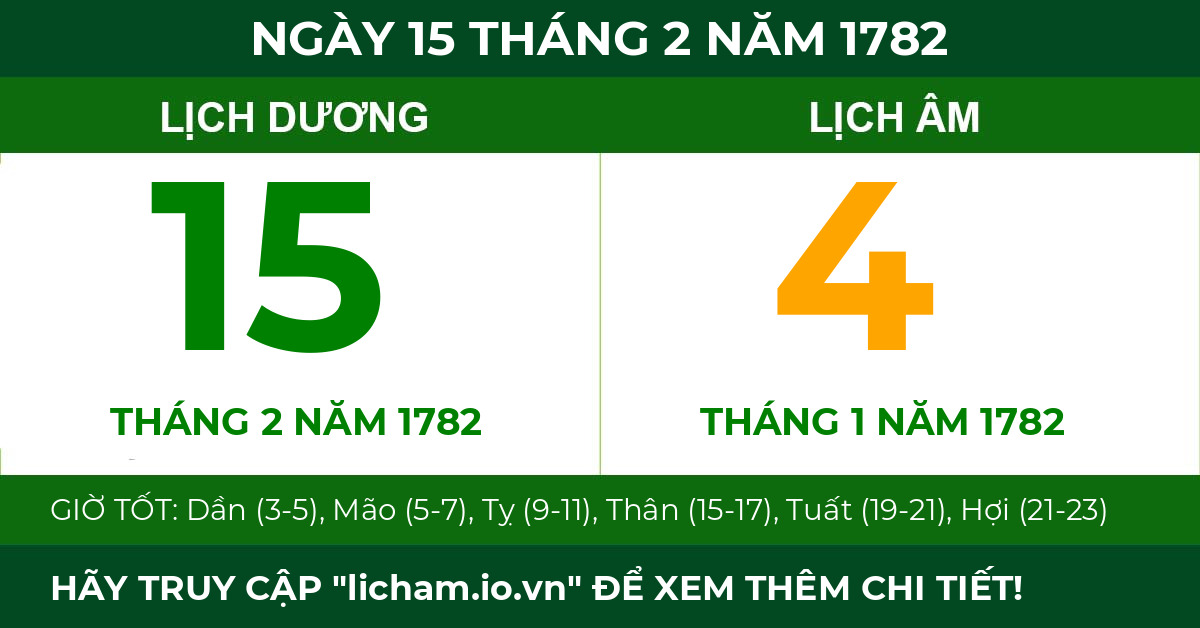 lịch âm ngày 15 tháng 2 năm 1782