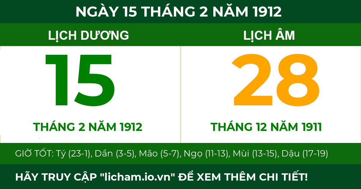 lịch âm ngày 15 tháng 2 năm 1912