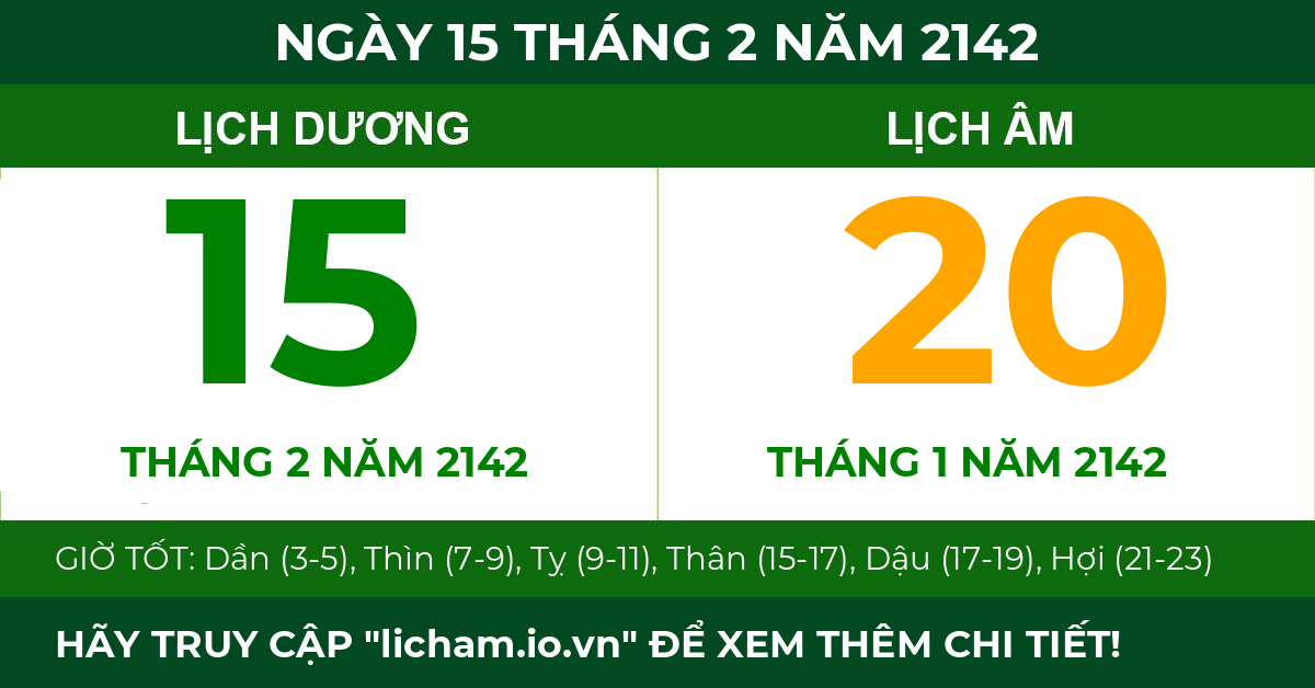 lịch âm ngày 15 tháng 2 năm 2142