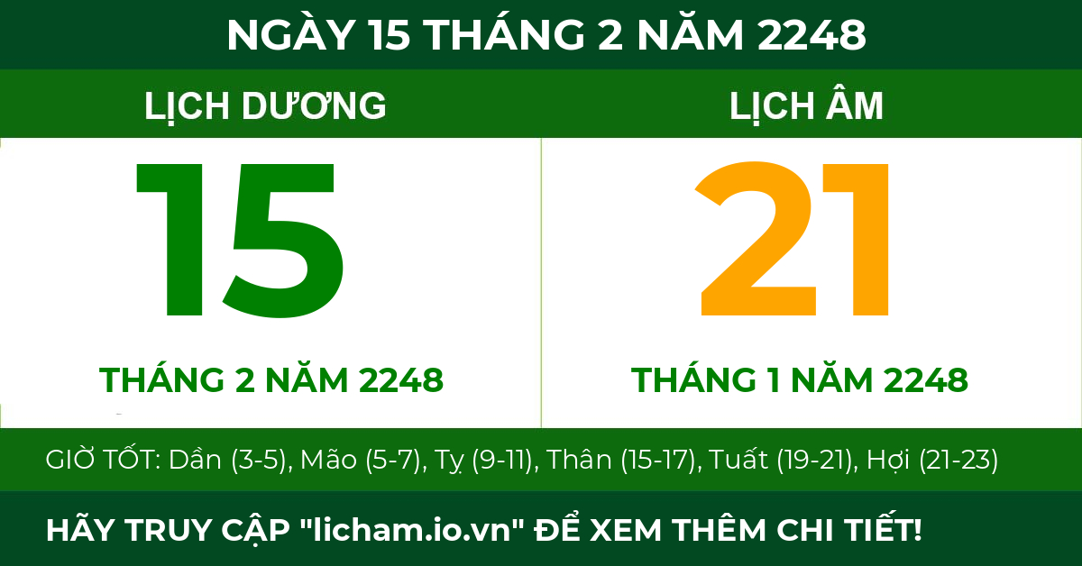 lịch âm ngày 15 tháng 2 năm 2248