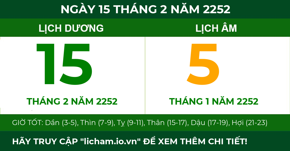 lịch âm ngày 15 tháng 2 năm 2252
