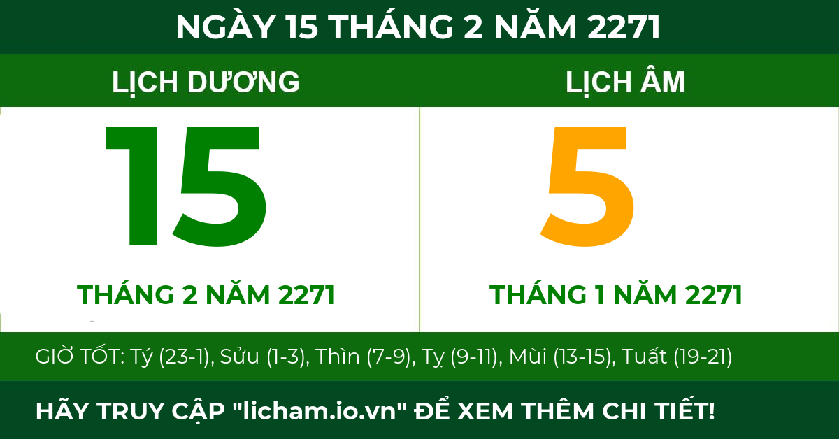 lịch âm ngày 15 tháng 2 năm 2271