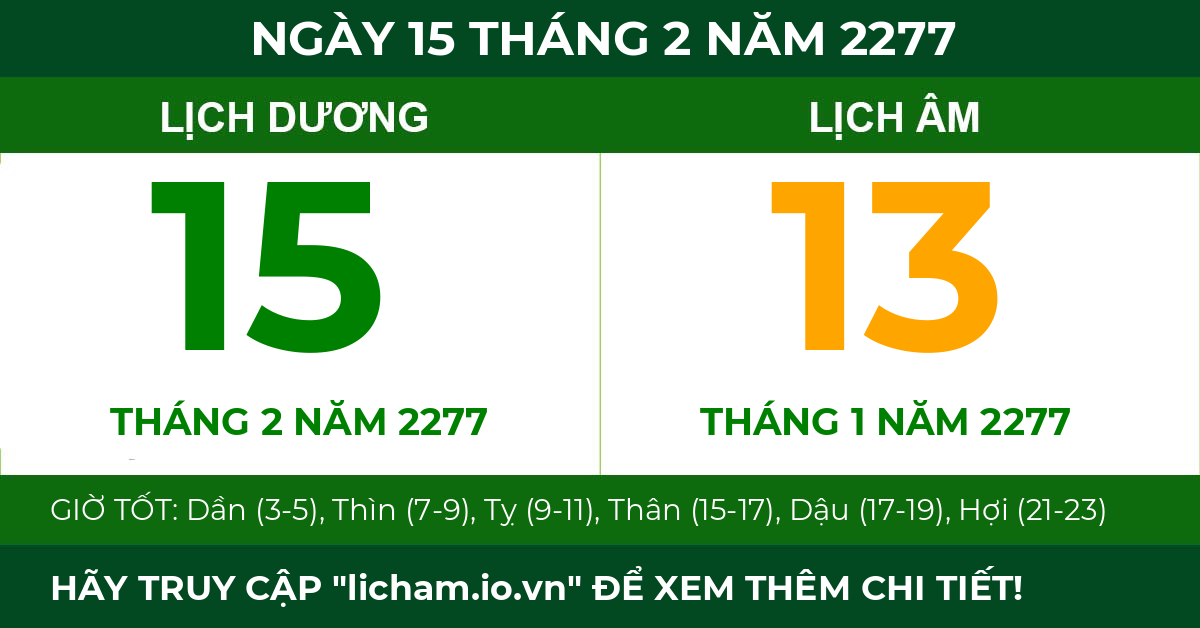 lịch âm ngày 15 tháng 2 năm 2277