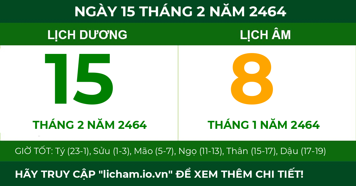 lịch âm ngày 15 tháng 2 năm 2464