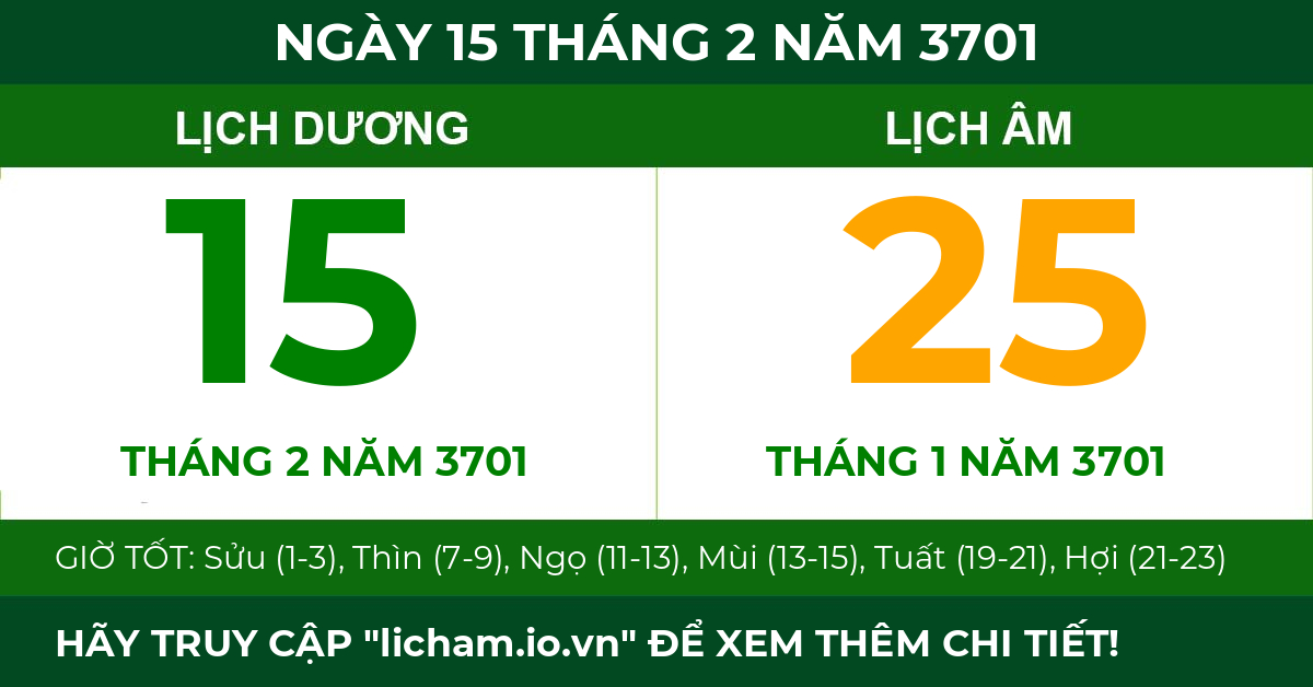 lịch âm ngày 15 tháng 2 năm 3701