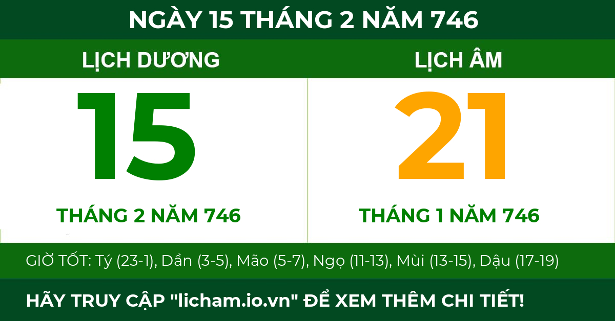 lịch âm ngày 15 tháng 2 năm 746