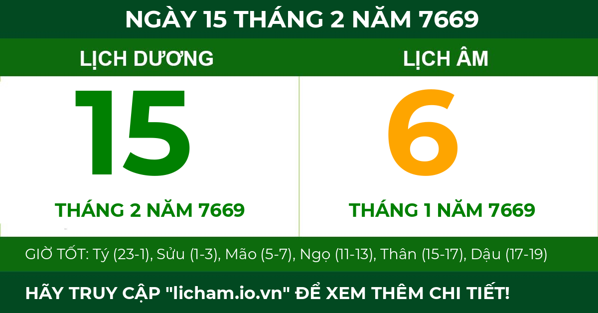 lịch âm ngày 15 tháng 2 năm 7669