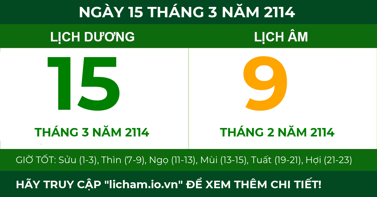 lịch âm ngày 15 tháng 3 năm 2114