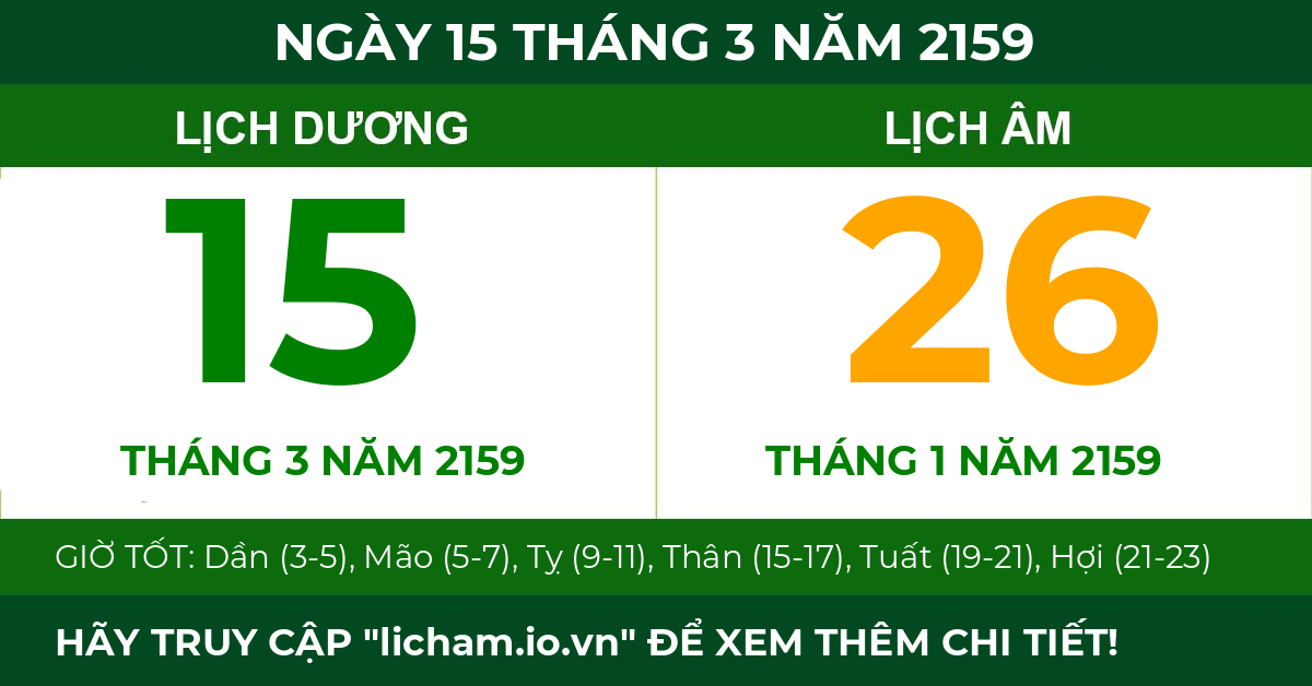 lịch âm ngày 15 tháng 3 năm 2159