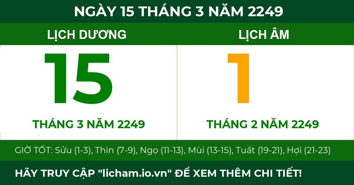 lịch âm ngày 15 tháng 3 năm 2249