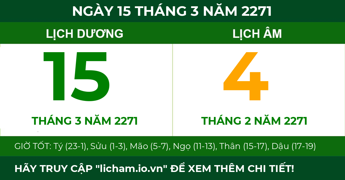 lịch âm ngày 15 tháng 3 năm 2271